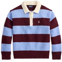 Ralph Lauren Pullover azul real / vermelho vinho / branco