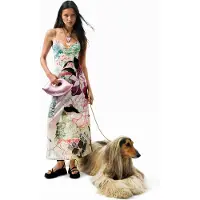 Desigual Vestido bege / azul / magenta / preto