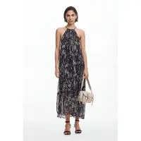 Desigual , Vestido halter com ilustrações de flores, PoliÉSter, Preto, S