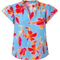 Usha Blusa azul / mistura de cores