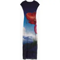 Desigual Vestido azul / roxo / vermelho