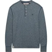 Superdry para homem. M6010974A Camiseta Slub Waffle azul (XXL), Casual, Manga comprida, Tecido
