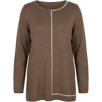 Ulla Popken Pullover castanho claro / branco