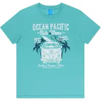 Ocean pacific Camisa 'Twinny' navy / aqua / branco