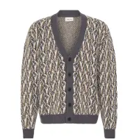 Solid !Solid Casaco de malha 'SDVarian' mostarda / cinzento / branco