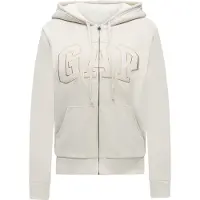 Gap Casaco em moletão 'V-FRANCHISE HERITAGE' bege / branco