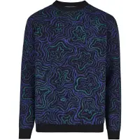 Cleptomanicx Pullover 'Scribbles' azul escuro / verde / preto
