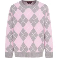 MyMo ROCKS Pullover cinzento / cor-de-rosa / branco