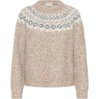 Kaffe Pullover 'KABerta' bege mosqueado / preto / branco