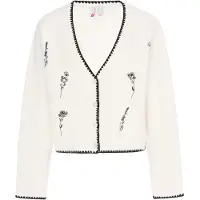 IZIA Casaco de malha preto / offwhite