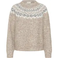 Kaffe Pullover 'KABerta' bege mosqueado / preto / branco