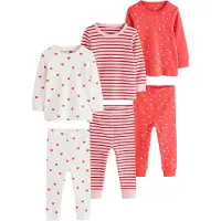 Next Pijama marfim / rosa escurecido / granadina / vermelho cereja