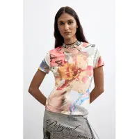 Desigual Camisa azure / tangerina / salmão / branco