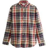 Next Camisa camelo / navy / vermelho