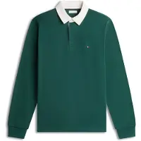 Tommy Hilfiger Camisa 'ESSENTIAL' verde escuro / branco