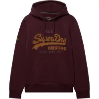 Superdry para homem. M2014568A Camisola com capuz Heritage Relaxed cor de bordô (XL), Casual, Algodão, Borgonha