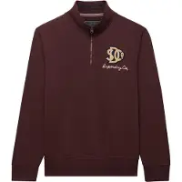 Superdry para homem. M2014584A Sweatshirt com meia cremallera Vintage Athletic bordô (S), Casual, Algodão, Borgonha