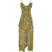 Trendyol Vestido cáqui / offwhite