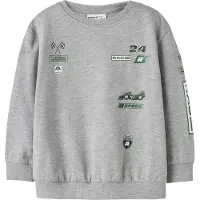Name it Sweatshirt 'NMMNilius' acinzentado / verde / preto / branco