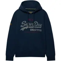 Superdry para homem. M2014568A Moletom com capuz Heritage Relaxed marinho (S), Casual, Algodão, Tecido