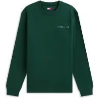Tommy Hilfiger Pullover 'LINEAR' esmeralda / branco