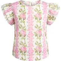 Usha Blusa bege / verde / rosa