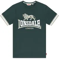 Lonsdale Camisa 'Kergord' bege / verde escuro / branco