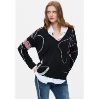 Desigual Pullover roxo / cor-de-rosa / preto / branco
