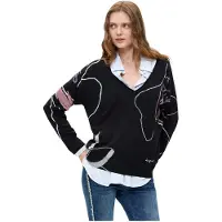 Desigual Pullover roxo / cor-de-rosa / preto / branco