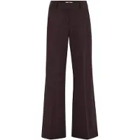 We fashion Calças com vincos castanho claro / vermelho vinho