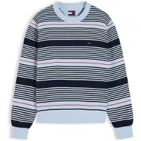 Tommy Hilfiger Pullover 'ESSENTIAL' navy / azul pastel / vermelho sangue / branco