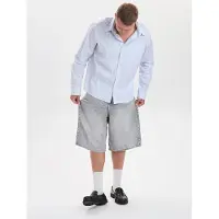 Dxnmxrk Calças de ganga 'DXHarri Grey Wide Fit Denim Shorts' cinzento denim