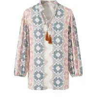 Usha Blusa camelo / bege claro / safira / melancia