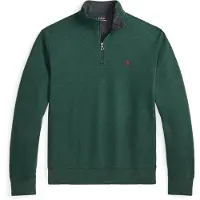 Ralph Lauren para homem. 710812963074 Camisola de malha ultra-suave com fecho de correr verde (S), Casual, Algodão