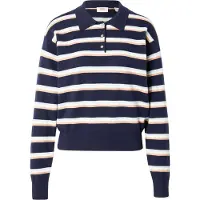 Levi's Pullover 'Super Soft LS Polo' navy / azul claro / alaranjado / branco