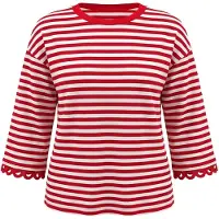 Usha Camisa vermelho vivo / branco
