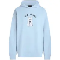 Karl Lagerfeld Sweatshirt 'Ikon Choupette' azul claro / preto / branco
