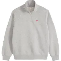 Levi's Sweatshirt 'Original HM 1/4 Zip' cinzento claro / vermelho sangue