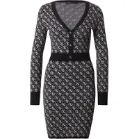 GUESS Vestido de malha 'AUBREY' preto / branco