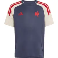 Adidas Camisa funcionais 'Frankreich Rugby' creme / navy / vermelho cereja