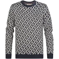 Petrol Industries Pullover creme / azul escuro