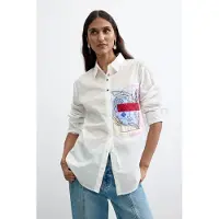 Desigual Blusa azul pastel / vermelho cereja / preto / branco