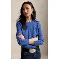 Ralph Lauren para mulher. 211971865503 Camisola de lã e caxemira azul (XXL), Casual, Manga comprida