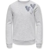 ONLY GIRLS Sweatshirt 'KOGMARY' azul pombo / cinzento claro / berinjela