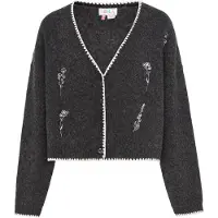 IZIA Casaco de malha cinzento escuro / branco