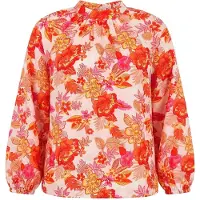 Usha Blusa laranja / rosa / vermelho sangue