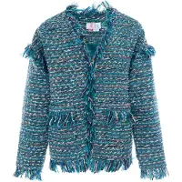 IZIA Casaco de malha azul / azul ciano / preto / branco