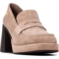 Carmela para mulher. 16440002-TAUPE Mocassins de Pele 164400 taupe (41), 5 a 8cm, Serraje, Nenhum, Casual, Clássico