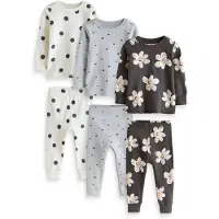 Next Pijama cinzento / preto / branco