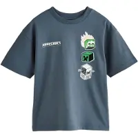 Next Camisola 'Minecraft' pedra / verde relva / preto / branco